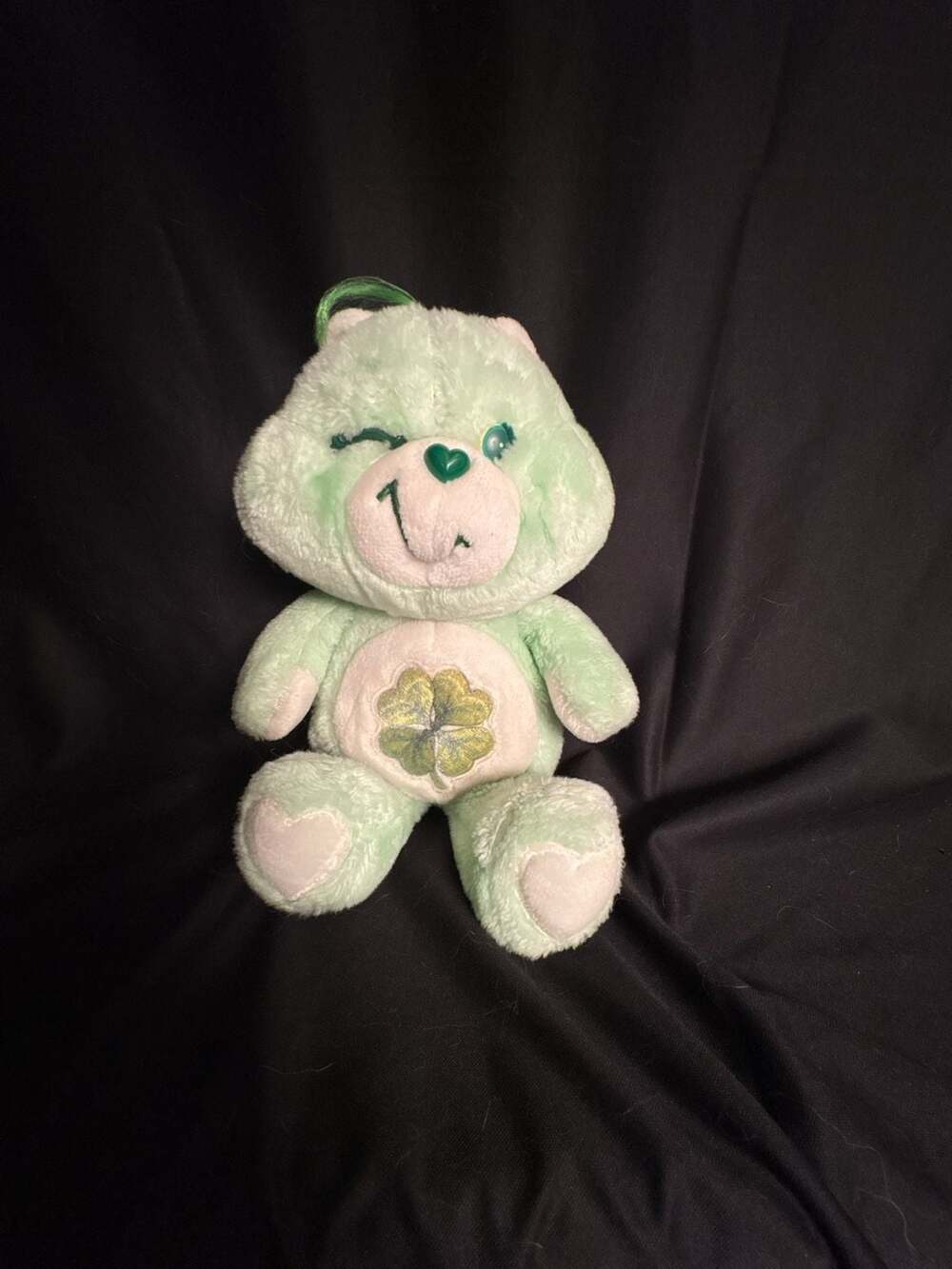 Vintage 1983 Care Bears Good Luck Bear Green Plush Stuffed Animal